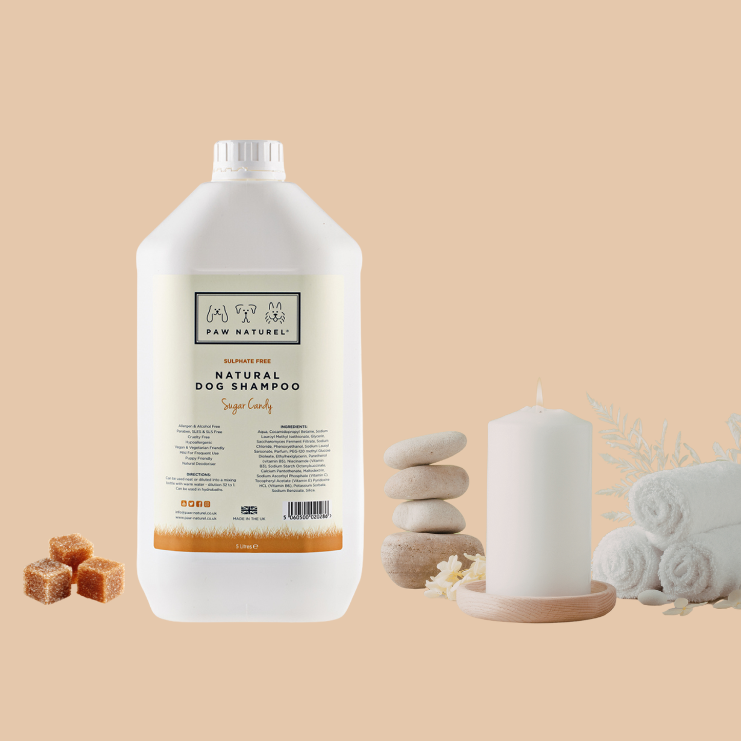 Paw Naturel Sugar Candy Natural Dog Shampoo 5 Litre