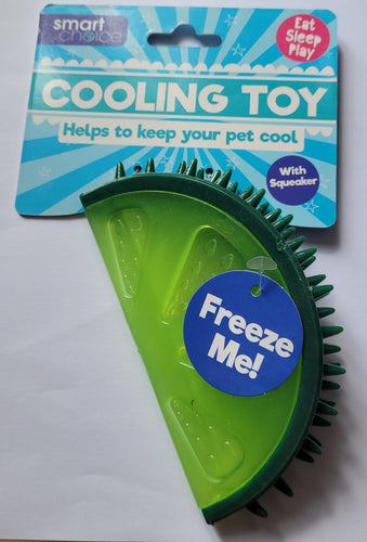 Lime freezable and reusable cooling fruit dog toy