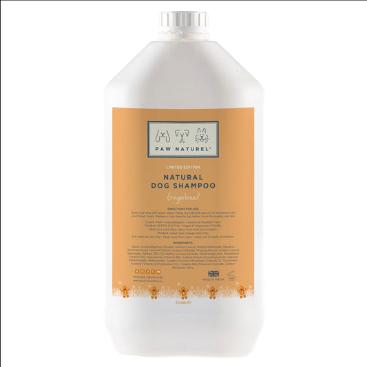 PRE-ORDER - PAW NATUREL GINGERBREAD NATURAL DOG SHAMPOO 5 LITRES