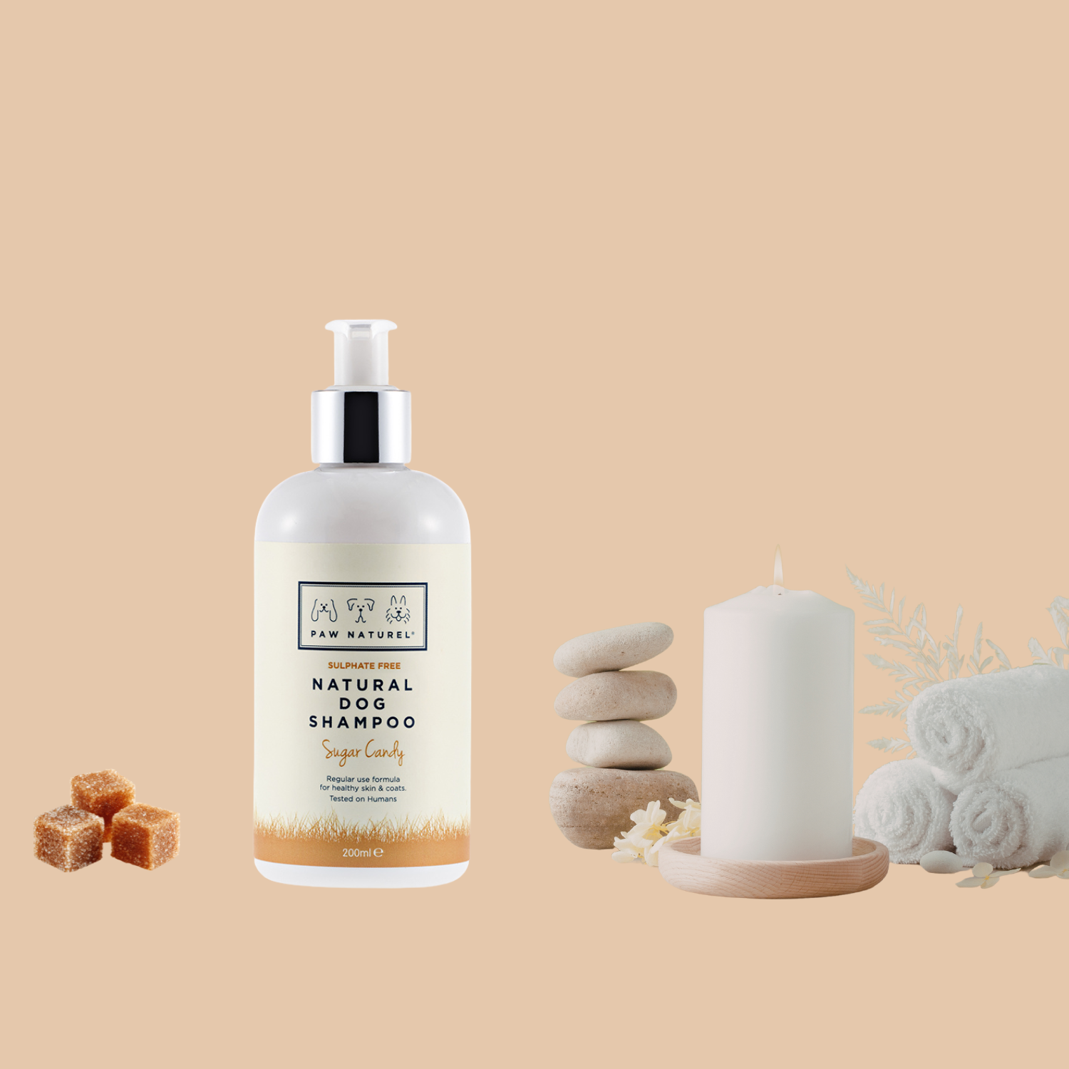 paw naturel sugar candy dog shampoo 200ml natural grooming shampoo stylised image