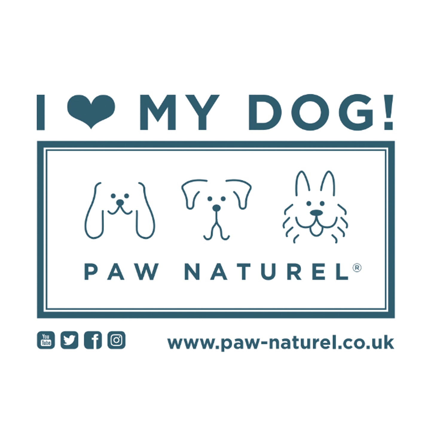 Paw Naturel I LOVE MY DOG Car Sticker ♡