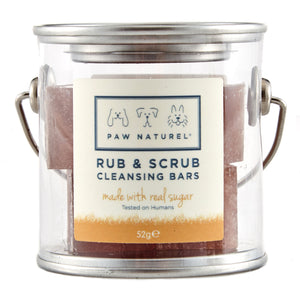 Rub and scrub cleansing bar with real sugar