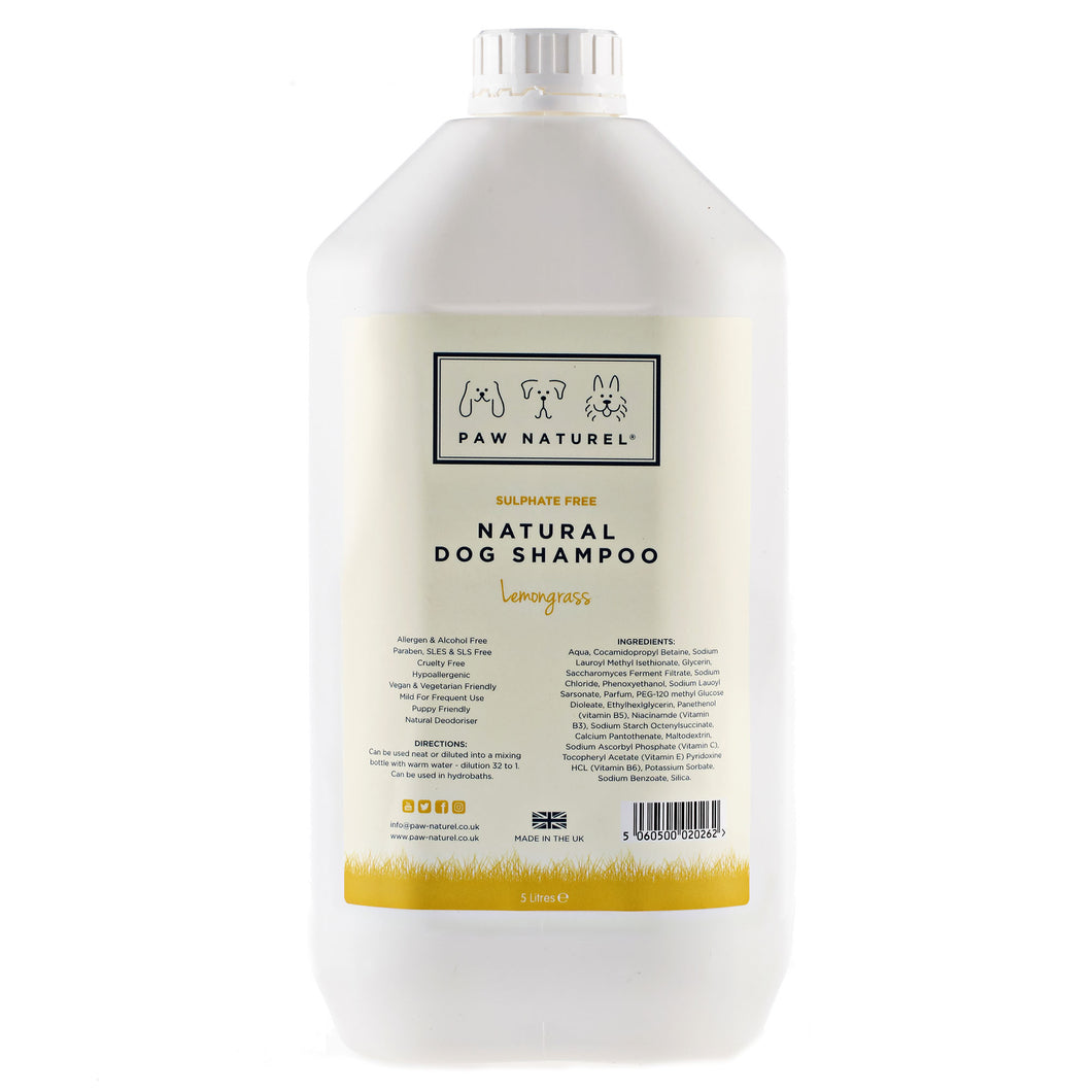 Lemongrass Natural Dog Shampoo 5 Litre