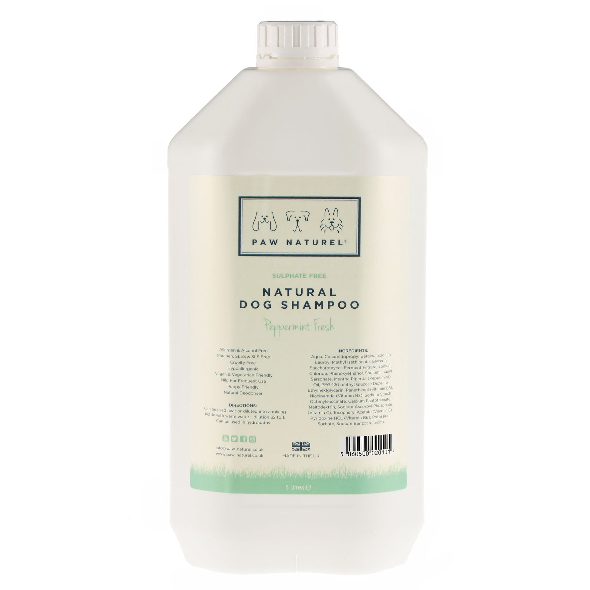 Peppermint Natural Dog Shampoo 5 Litre